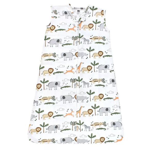 Hudson Baby Cotton Sleeveless Wearable Sleeping Bag - Safari Life - 12-18M - Picture 1 of 1